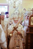 После освящения храма состоялась первая Божественная литургия